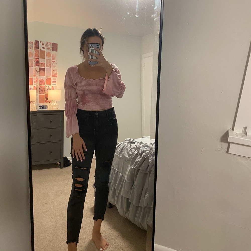 Pink tie-dye top